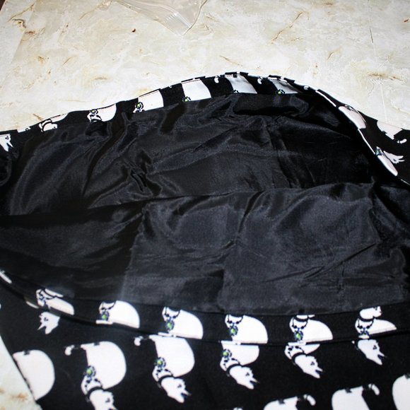 FIVE PLUS Skirt Skater Cat Print Mini Black with White Embellished X-Small - Picture 7 of 13
